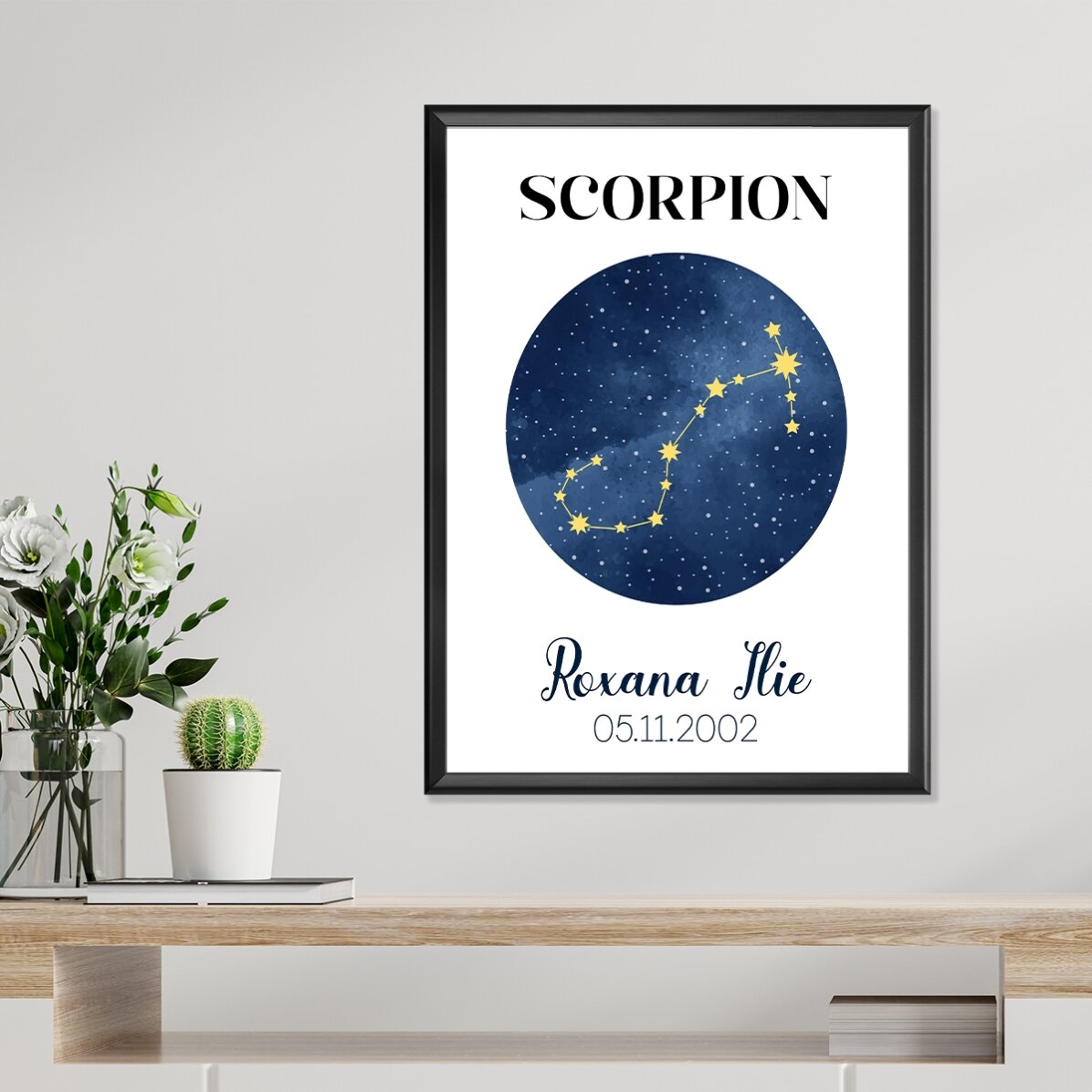 Poster personalizat cu text - Constelația zodiei Scorpion