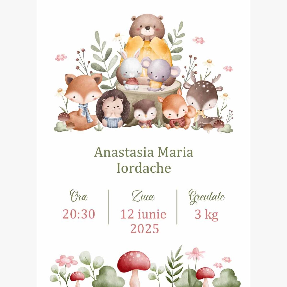 Poster personalizat cu text - Cute Animals