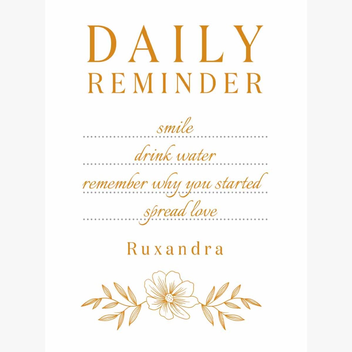 Poster personalizat cu text - Daily Reminder