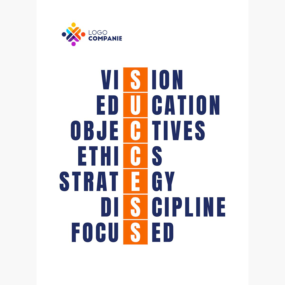 Poster personalizat cu text și logo - Success