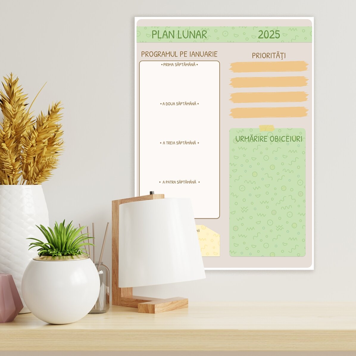 Poster personalizat - Plan lunar doodle