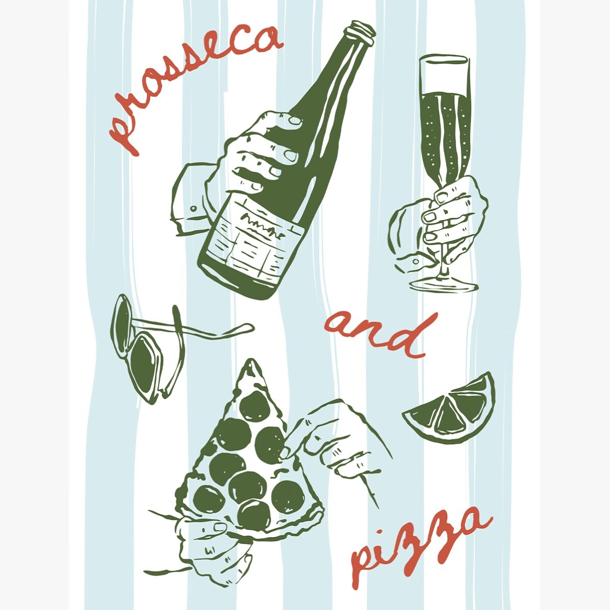 Poster Prosseco & Pizza
