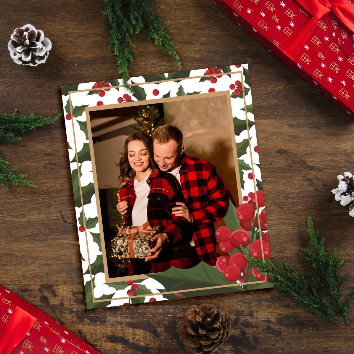 Poză 10x12 cm personalizată cu tematică de Crăciun
