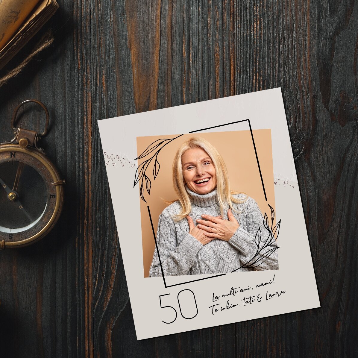 Poză 10x12 cm personalizată - Gold accents