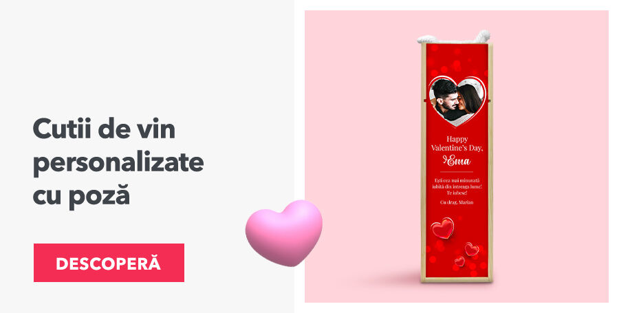 Cutii de vin personalizate cu poză de Valentine