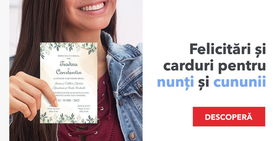Felicitări, carduri și invitații de nuntă și cununie