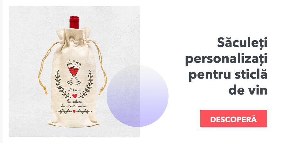 Săculeți personalizați pentru sticlă de vin