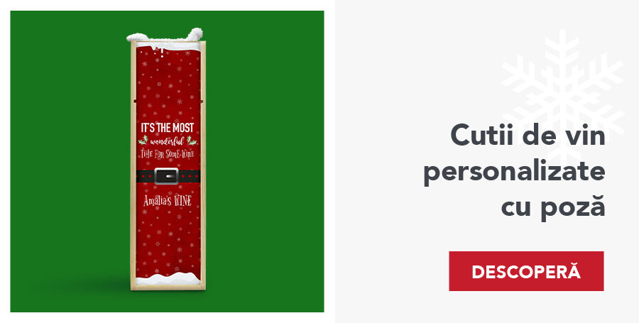 Personalised wine boxes with Christmas photo