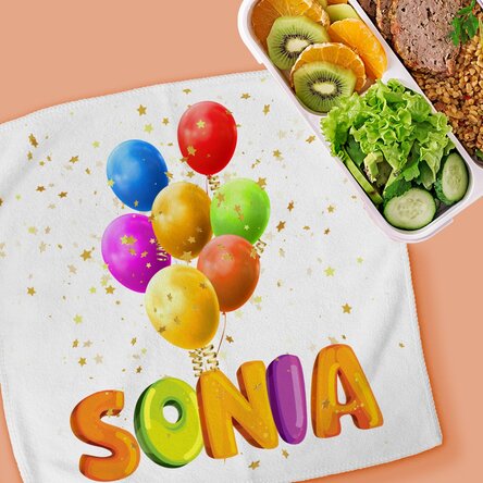 Prosop personalizat cu nume - Baloane colorate