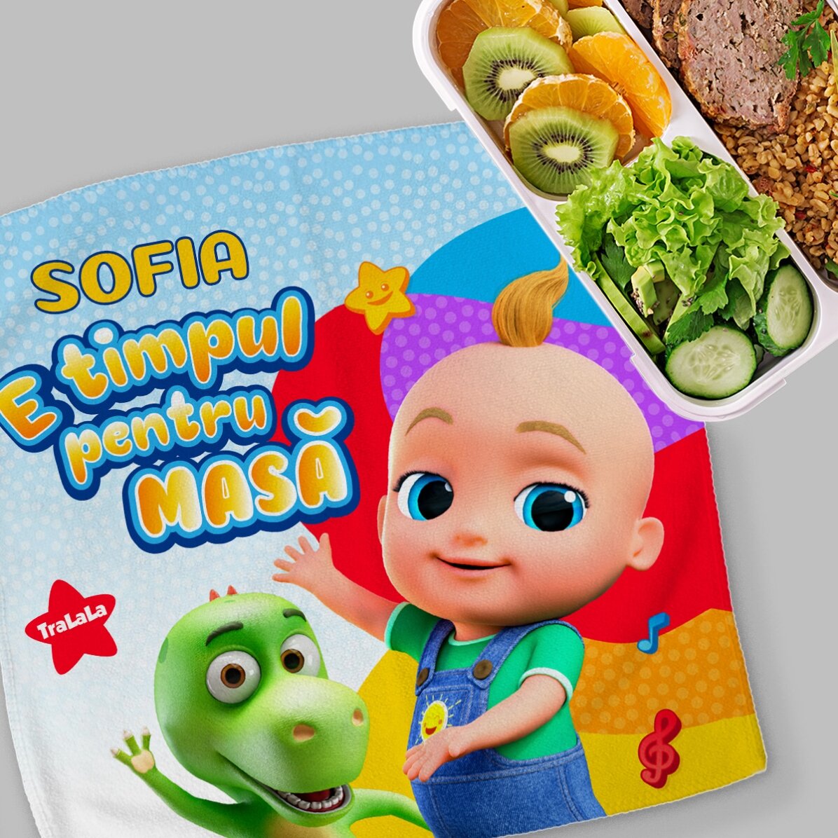 Prosop personalizat cu nume - E timpul pentru masă cu TraLaLa