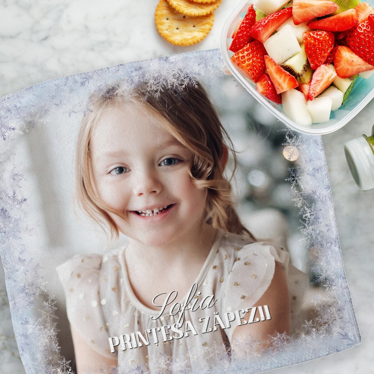 Prosop personalizat cu poză și text - Winter