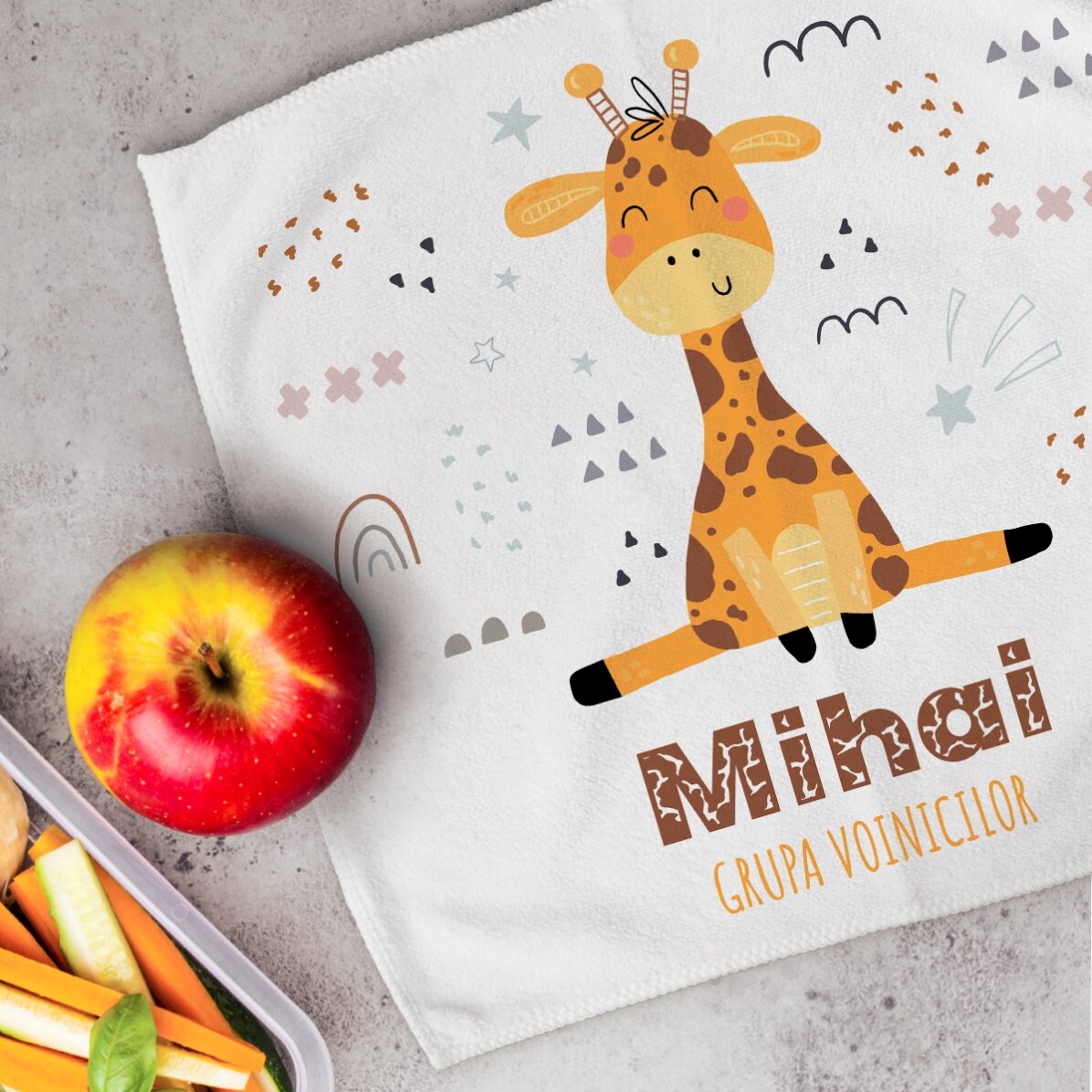 Prosop personalizat cu text - Girafă
