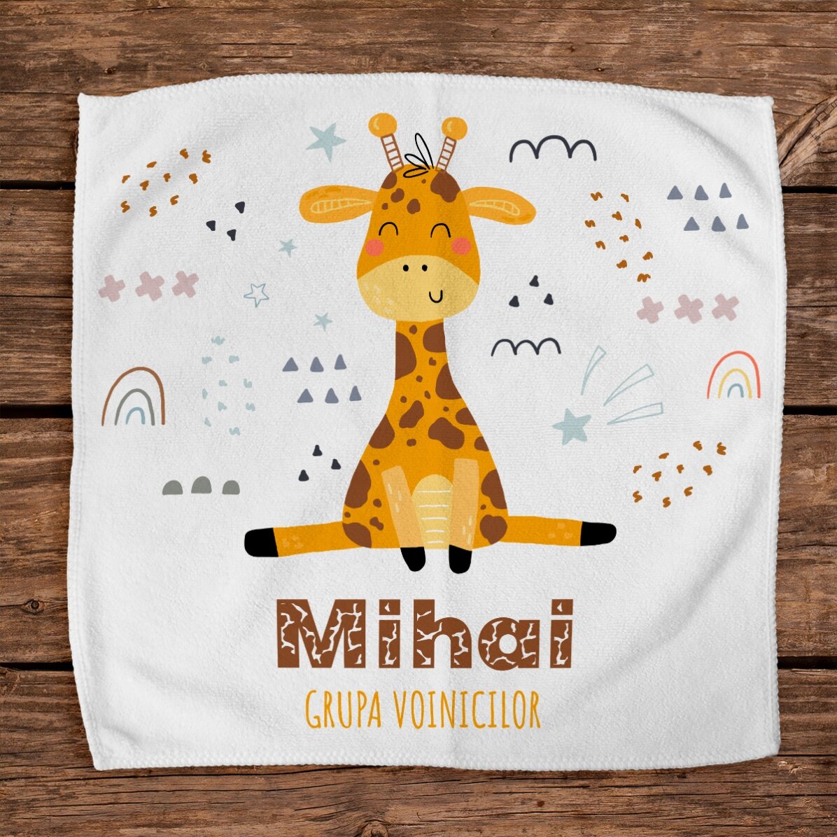 Prosop personalizat cu text - Girafă
