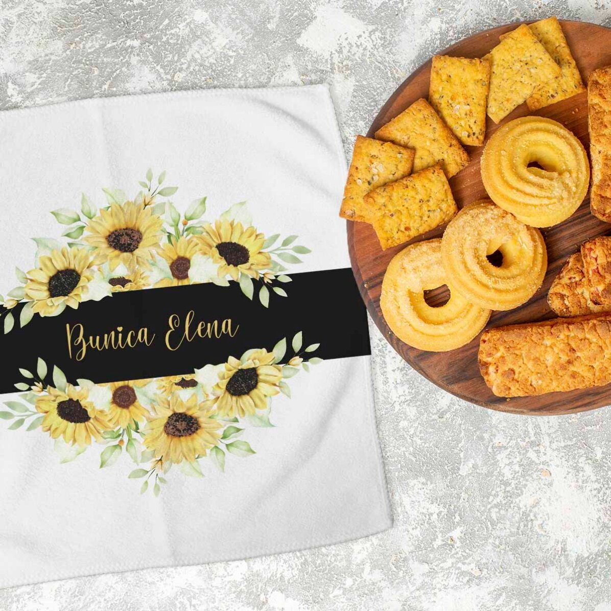 Prosop personalizat cu text pentru bunica