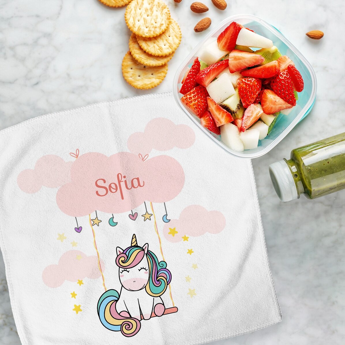 Prosop personalizat cu text pentru copii - Cute Unicorn