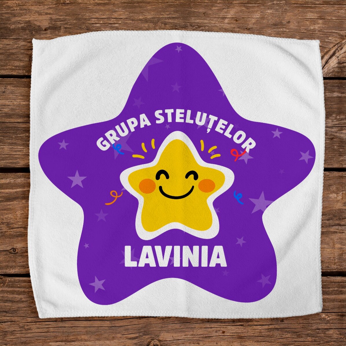 Prosop personalizat cu text - Steluțe