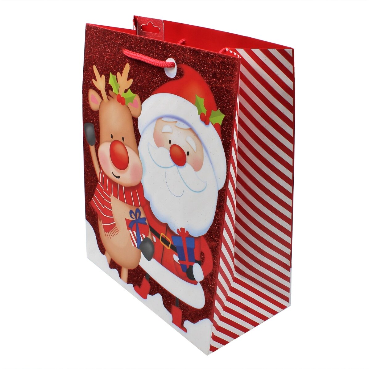 Gift bag - Santa Claus with reindeer design