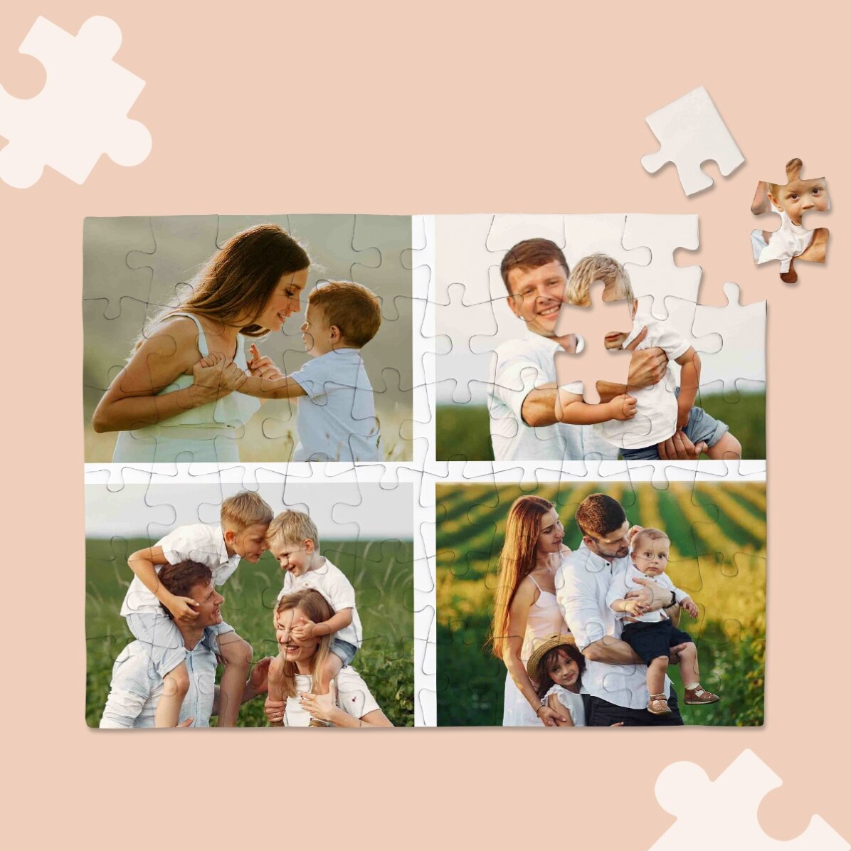 Puzzle personalizat cu 4 poze 20x15 cm 