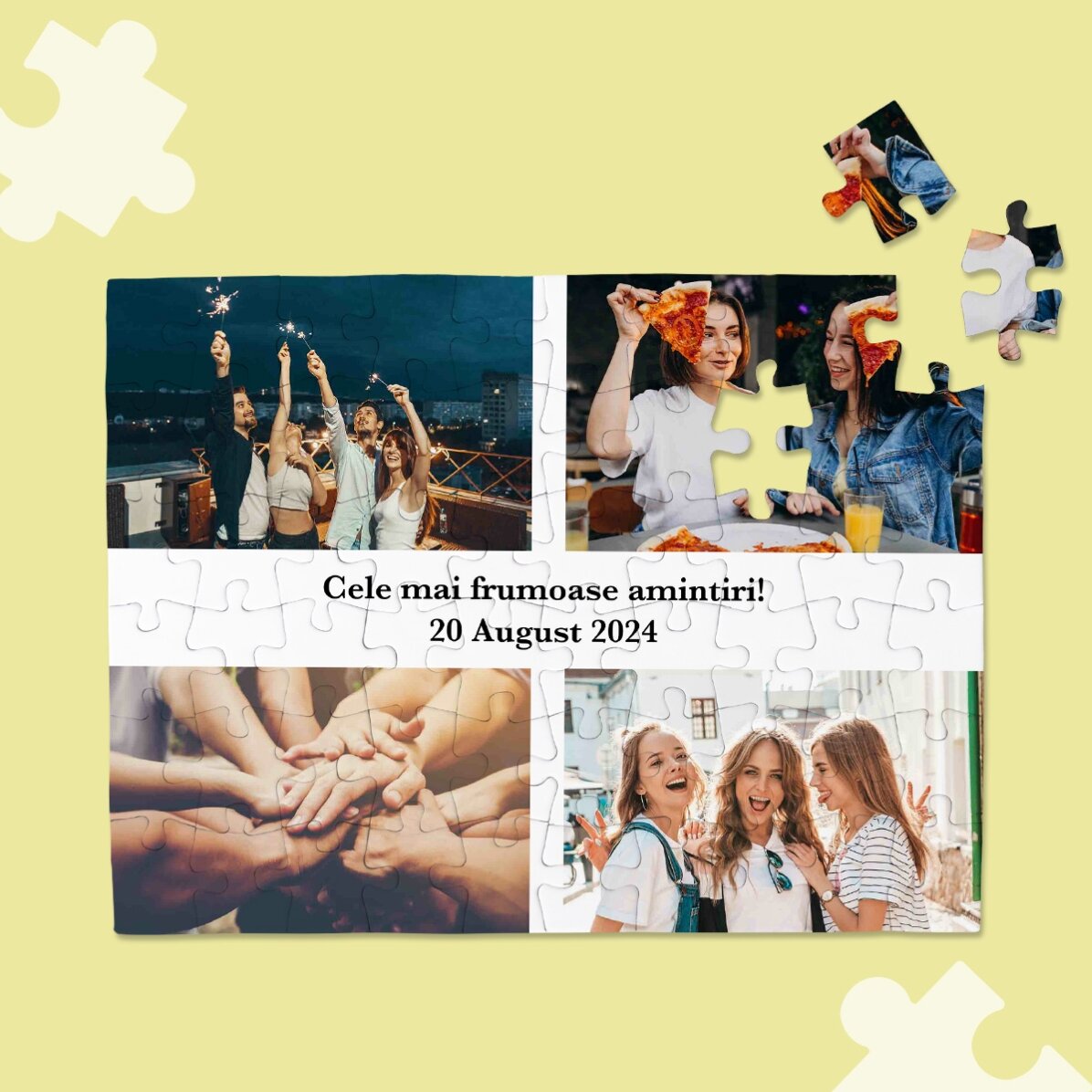 Personalised puzzle with 4 photos and text - The most beautiful memories