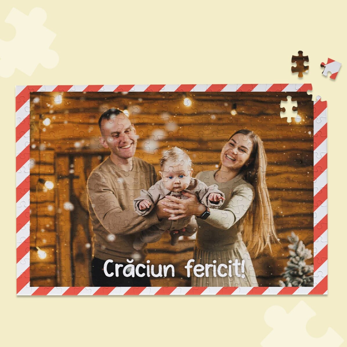 Puzzle personalizat cu o poză 40x28,5 cm - Crăciun fericit