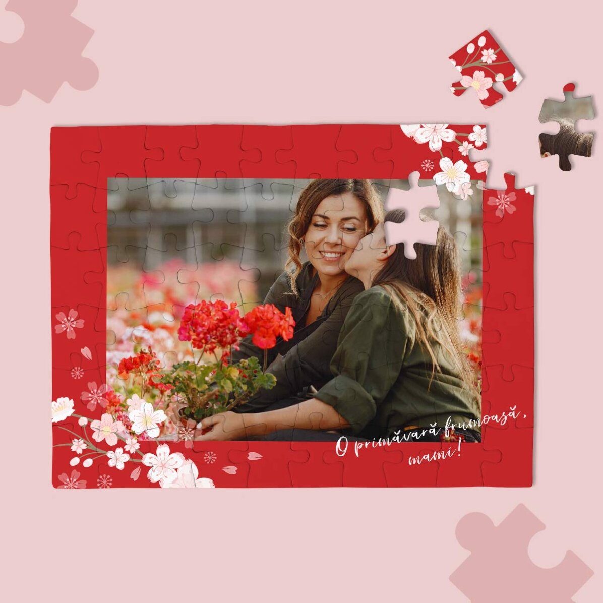 Puzzle personalizat cu o poză și text - O primăvară frumoasă!