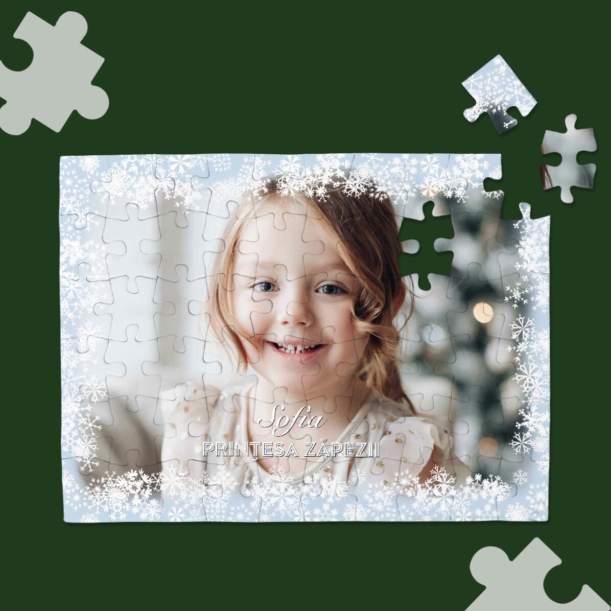 Puzzle personalizat cu o poză și text - Winter