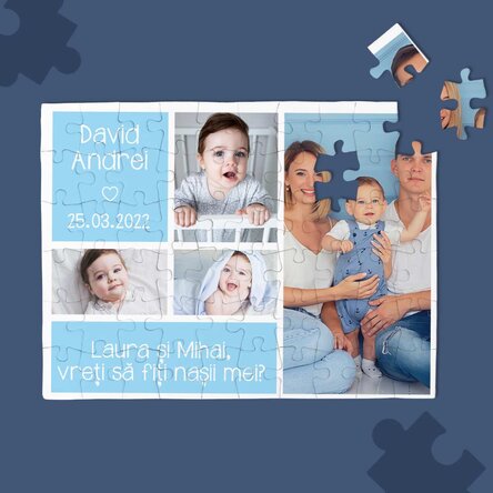 Puzzle personalizat cu poze și text - Pentru cei dragi