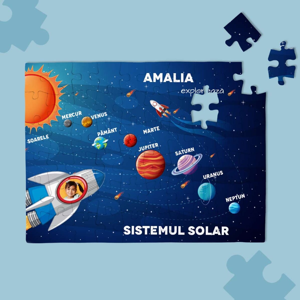  Puzzle personalizat pentru copii - Sistemul solar