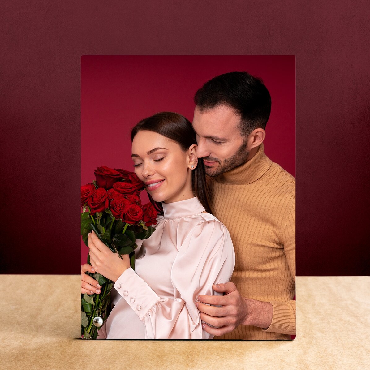 Ramă foto de birou personalizată cu o poză portret