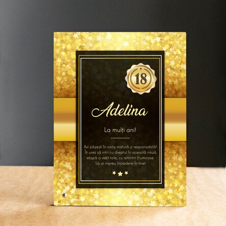 Ramă foto de birou personalizată cu text - Aniversare