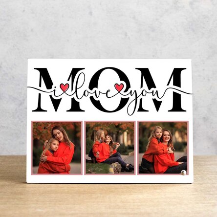 Ramă foto de birou personalizată cu 3 poze - Mom