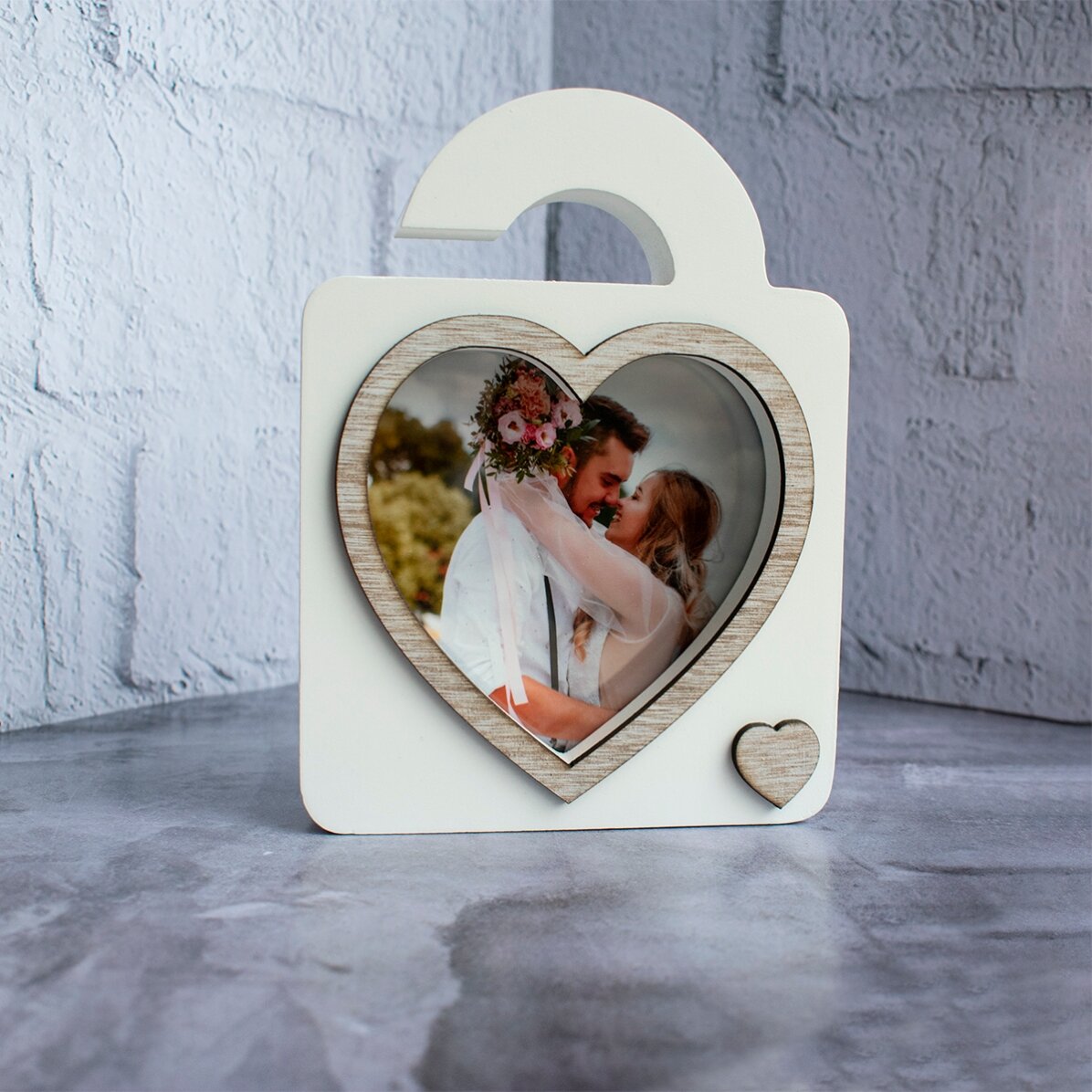 Ramă foto de birou cu o poză - model lacăt