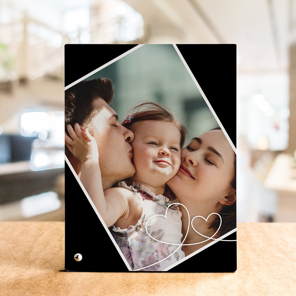 Ramă foto de birou personalizată cu o poză și inimă