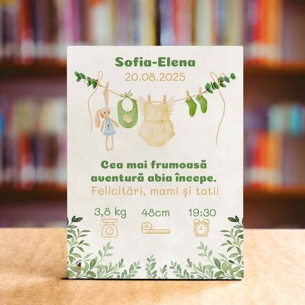 Ramă foto de birou personalizată cu text - Baby