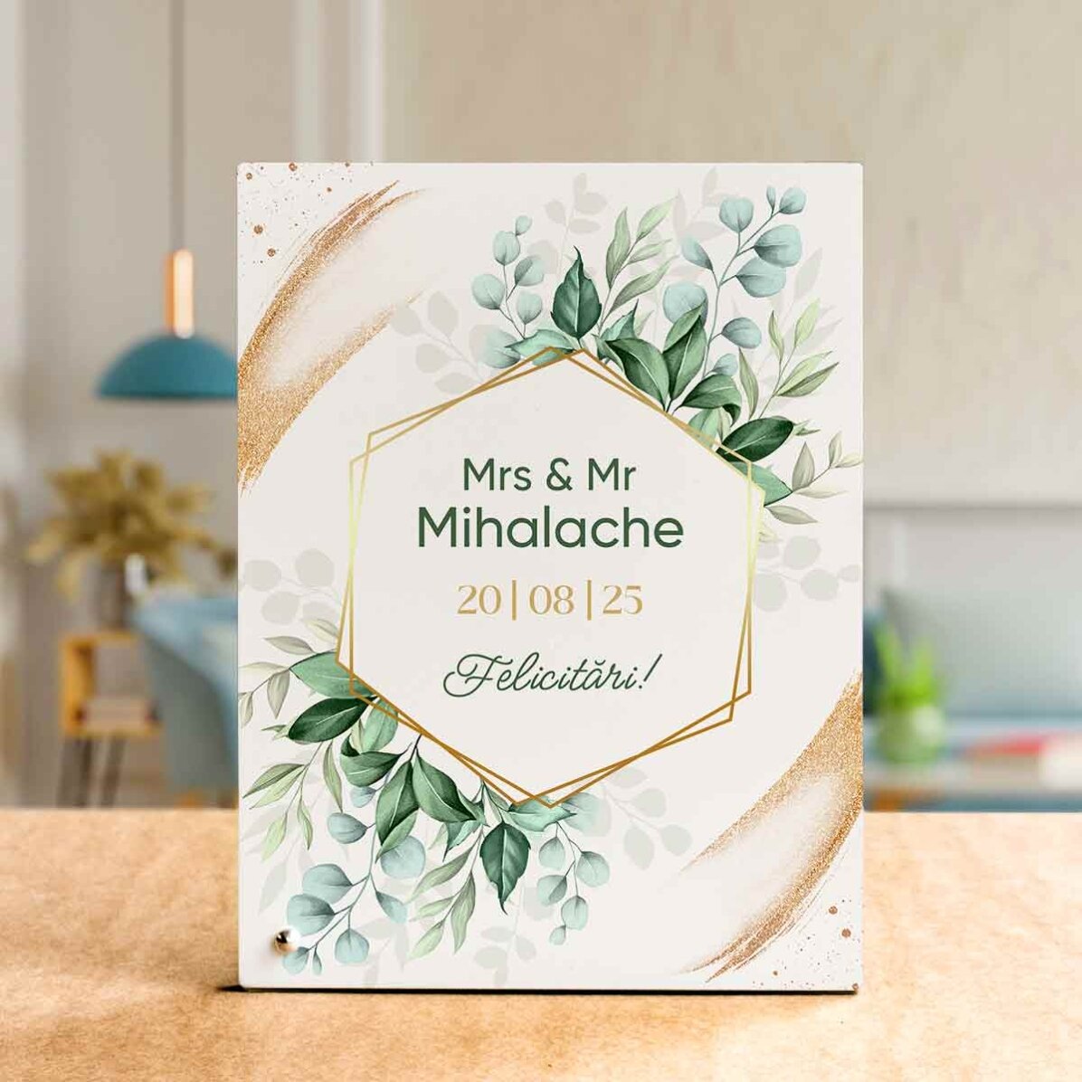 Ramă foto de birou personalizată cu text - Nuntă