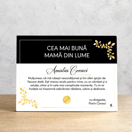 Ramă foto de birou personalizată - Diplomă de apreciere pentru cei dragi