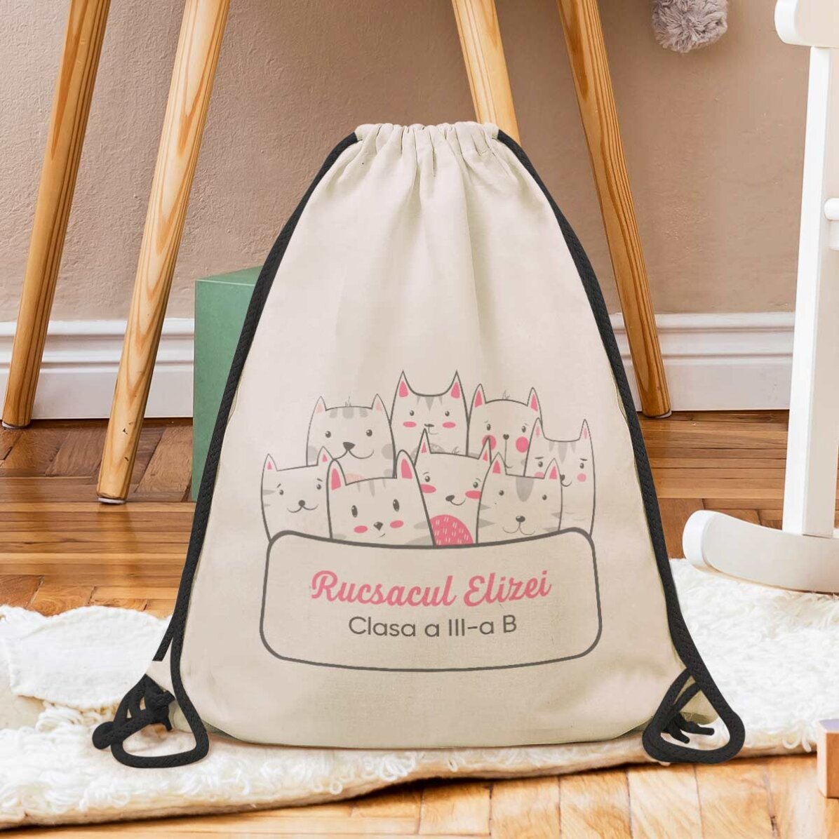 Rucsac personalizat cu mesaj - Kitty