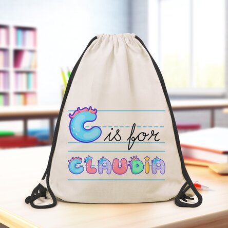Rucsac personalizat cu nume și mesaj - Model unicorn