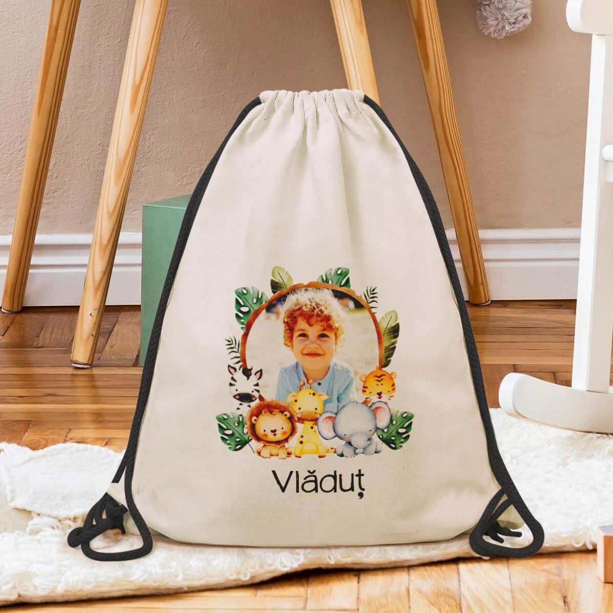 Rucsac personalizat cu nume și poză - Animăluțe