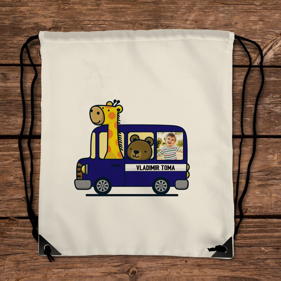 Rucsac personalizat cu o poză și nume - Mașină