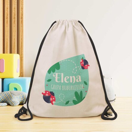 Rucsac personalizat cu text - Buburuze