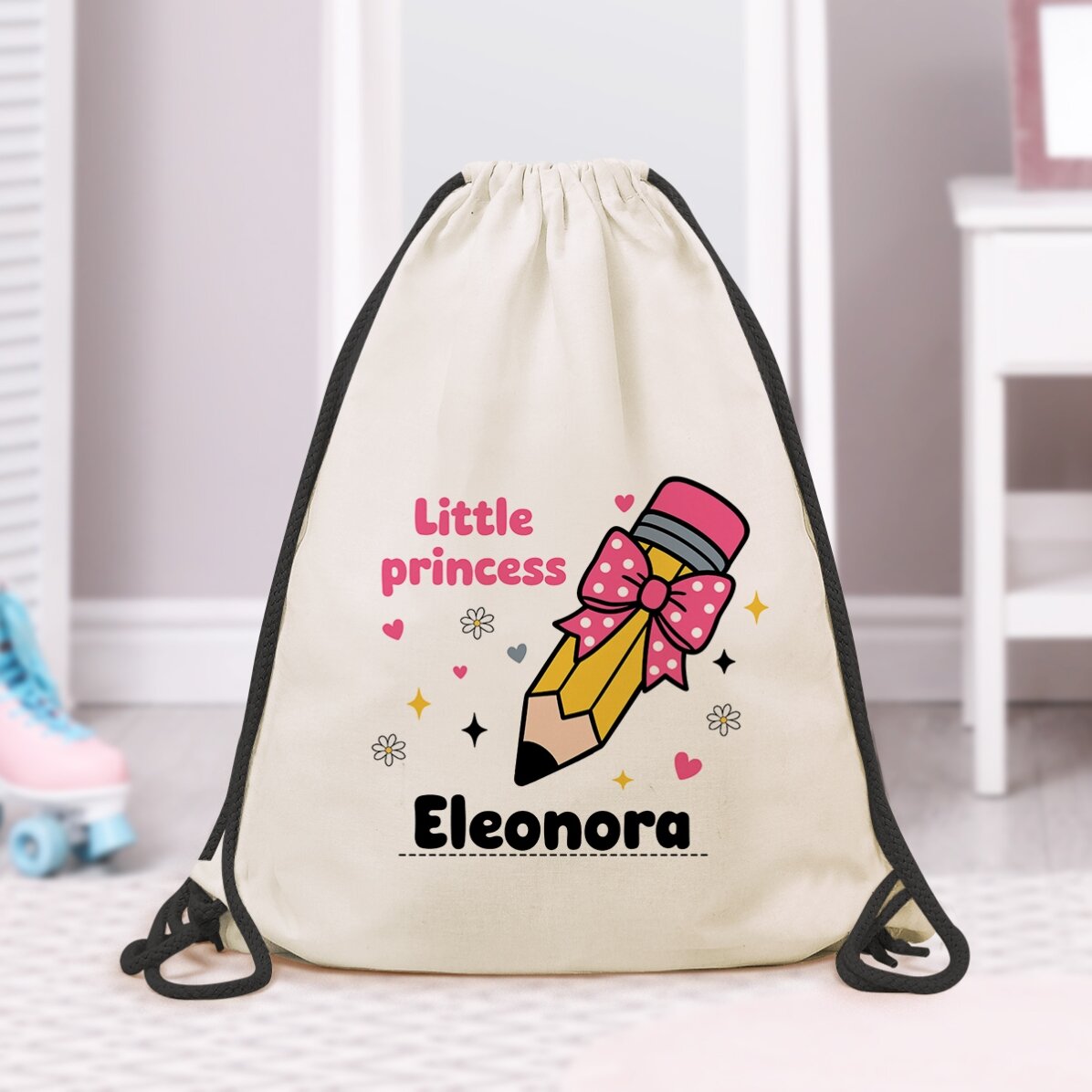 Personalised rucksack with text – Pencil