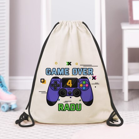 Personalised rucksack with text – Game over