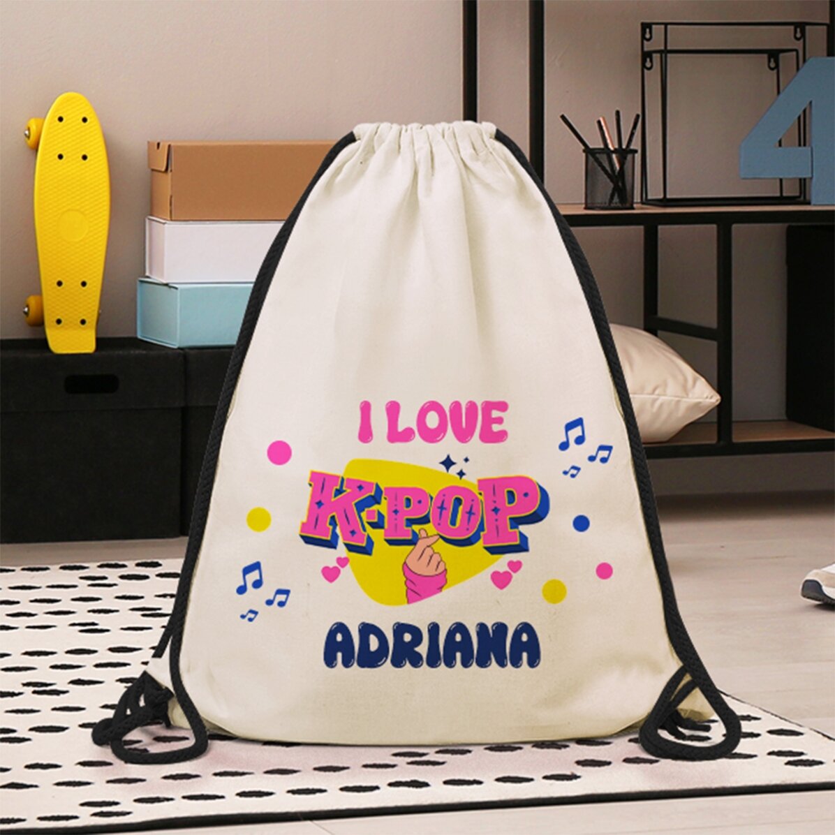 Personalised rucksack with text - K-pop