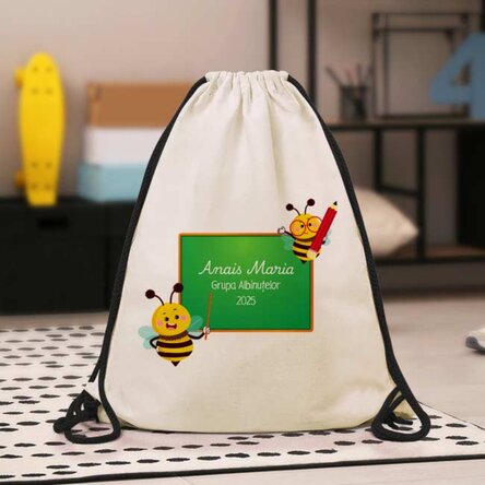 Rucsac personalizat cu text - Prima zi la grădiniță
