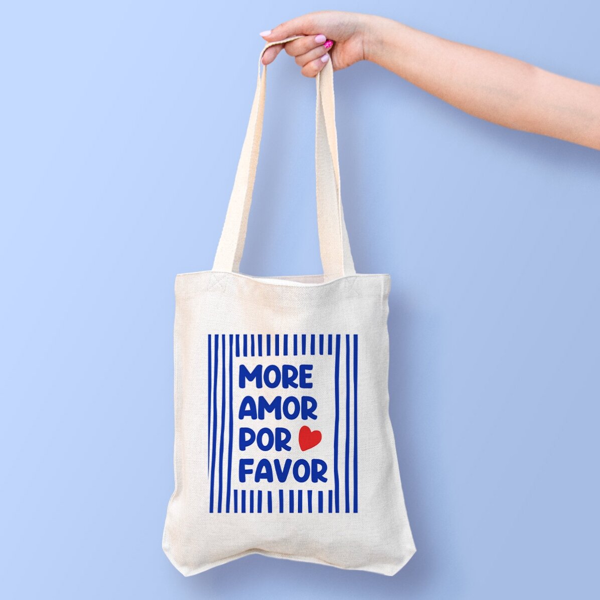 Personalised tote bag with message – More love
