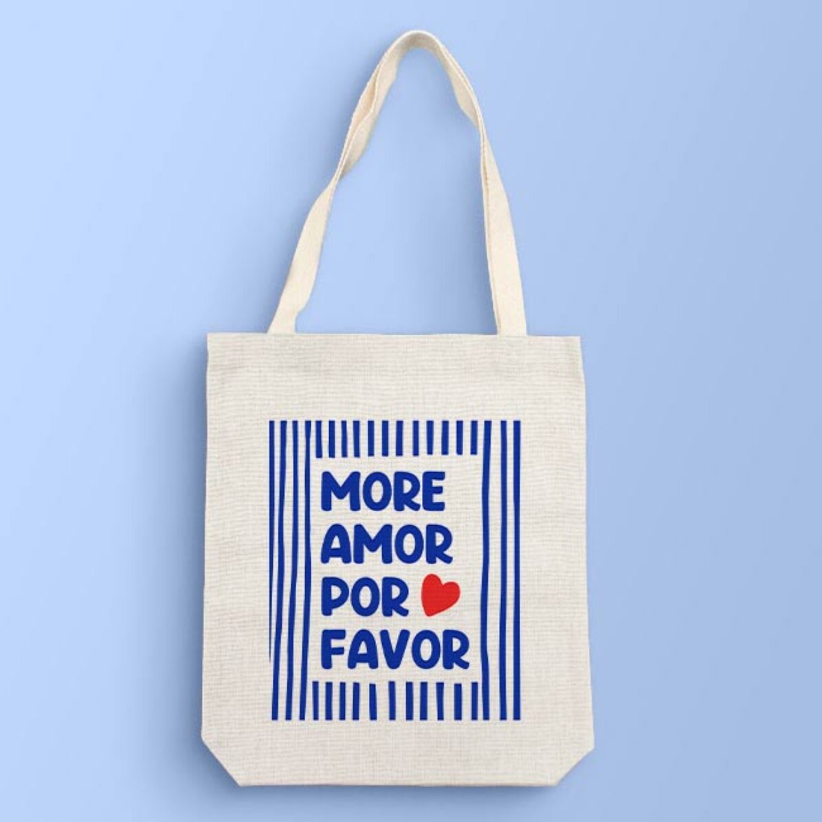 Personalised tote bag with message – More love