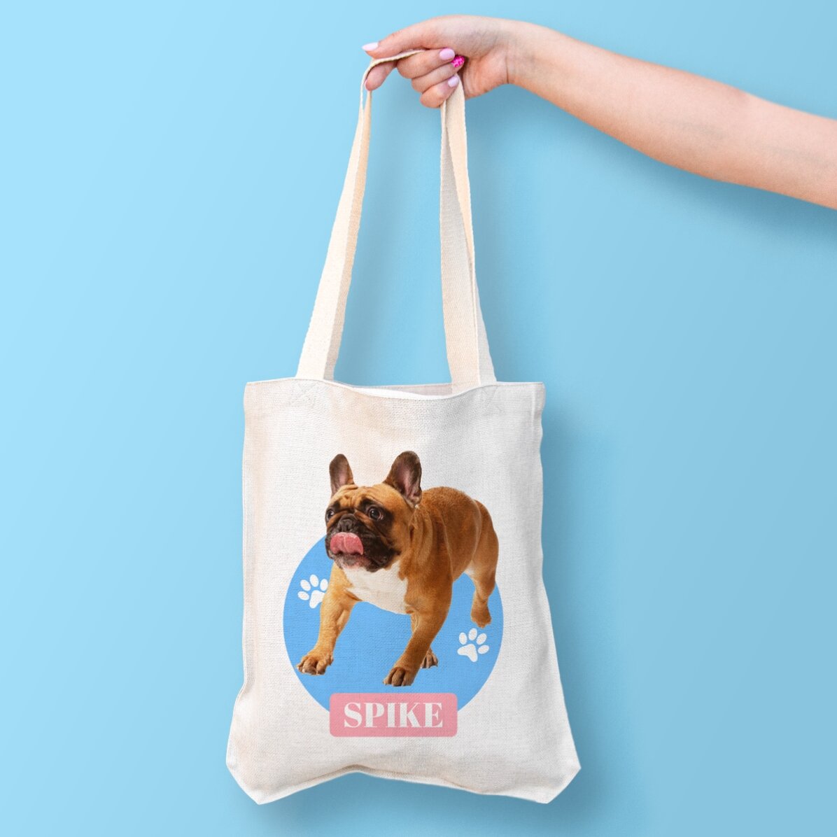 Sacoșă personalizată cu o poză și nume