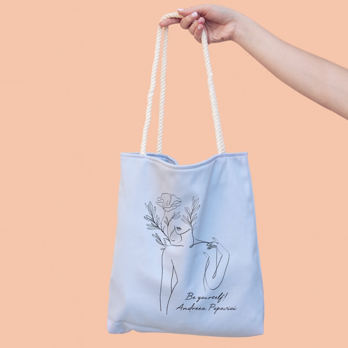 Sacoșă personalizată cu text - Be yourself!