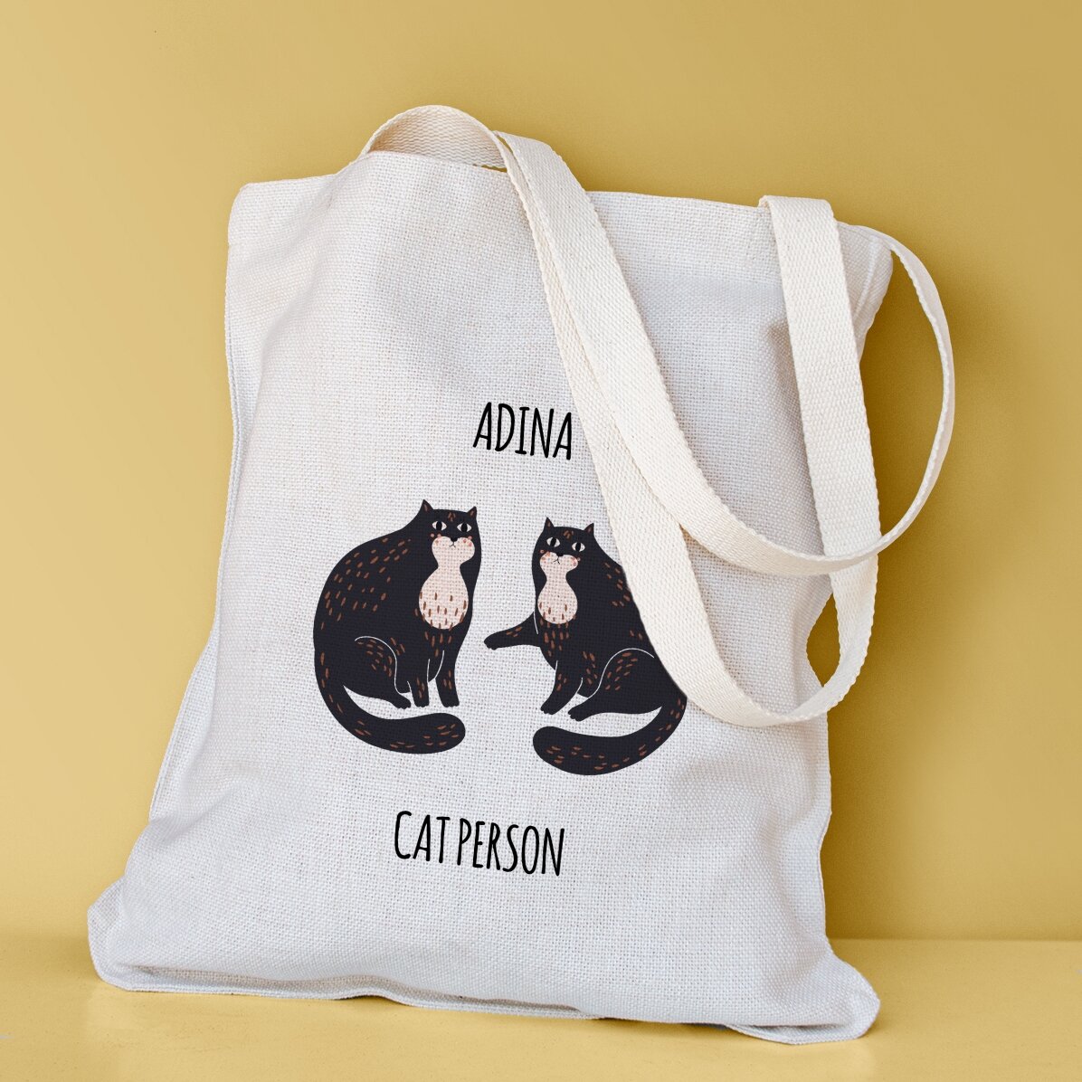 Sacoșă personalizată cu text - Cat person